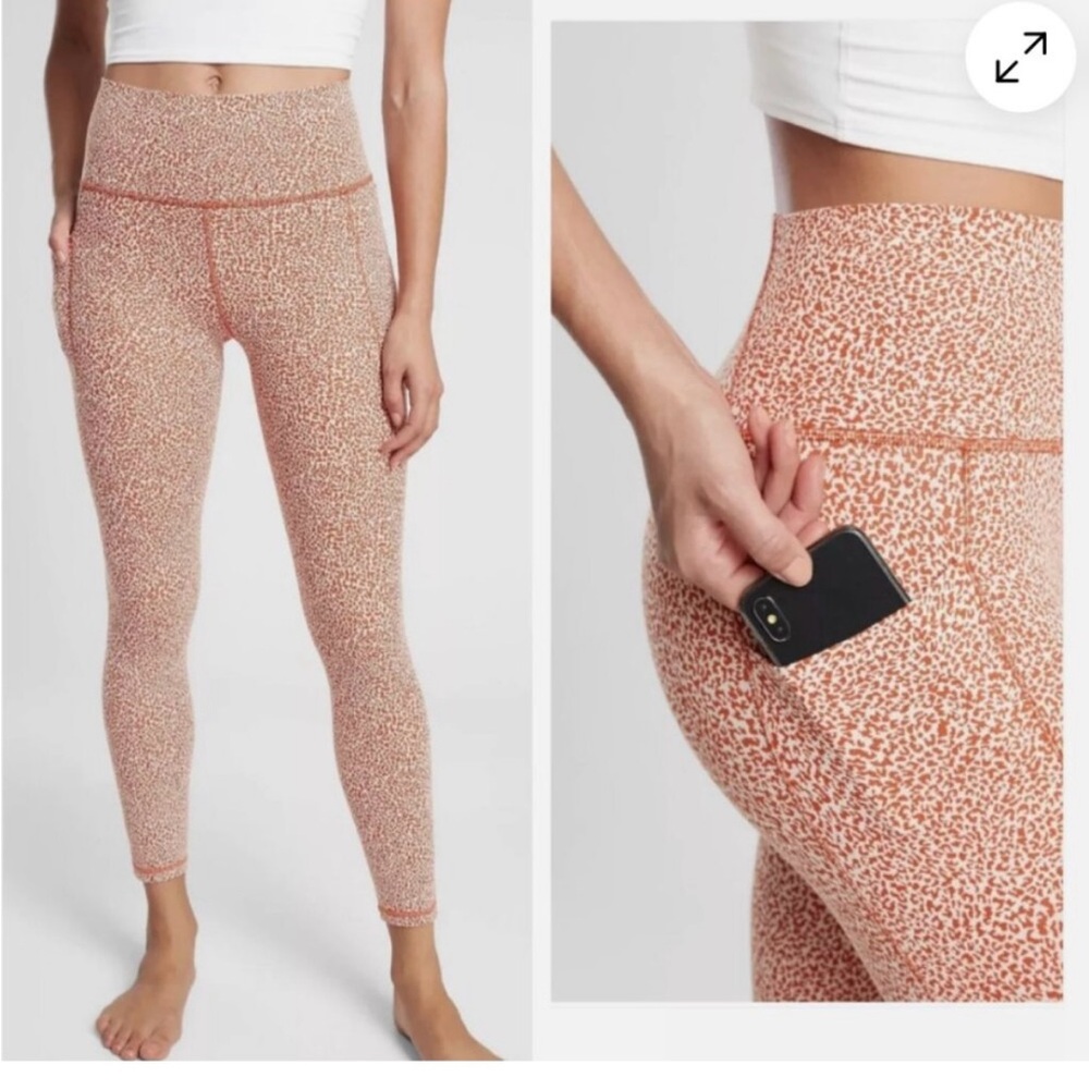 Athleta Textured Cheetah Print Leggings